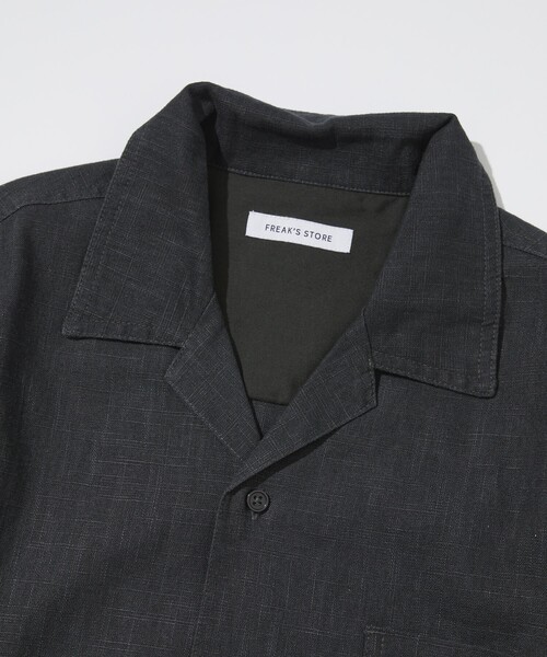 FREAK'S STORE（フリークスストア）の「FREAK’S STORE/フリークスストア LINEN COTTON O/C SH SS/リネン コットン オープンカラーシャツ ショートスリーブ（シャツ/ブラウス・メンズ・ブラック/オフホワイト/チャコールグレー/ベージュ・MEDIUM/LARGE）」の6枚目の写真