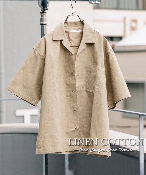 FREAK'S STORE（フリークスストア）の「FREAK’S STORE/フリークスストア LINEN COTTON O/C SH SS/リネン コットン オープンカラーシャツ ショートスリーブ（シャツ/ブラウス・メンズ・ブラック/オフホワイト/チャコールグレー/ベージュ・MEDIUM/LARGE）」の20枚目の写真