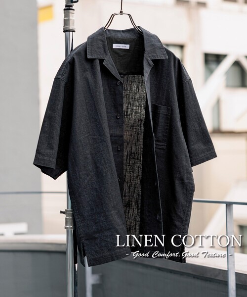 FREAK'S STORE（フリークスストア）の「FREAK’S STORE/フリークスストア LINEN COTTON O/C SH SS/リネン コットン オープンカラーシャツ ショートスリーブ（シャツ/ブラウス・メンズ・ブラック/オフホワイト/チャコールグレー/ベージュ・MEDIUM/LARGE）」の22枚目の写真