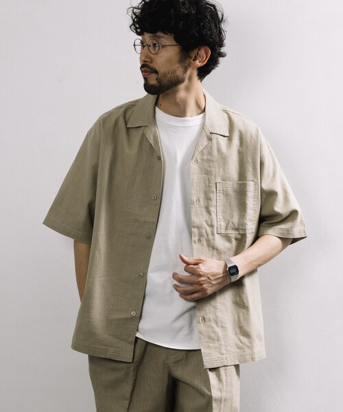 オーガニックコットン製オープンカラーシャツ | CRAFSTO