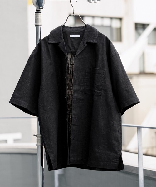 FREAK'S STORE（フリークスストア）の「FREAK’S STORE/フリークスストア LINEN COTTON O/C SH SS/リネン コットン オープンカラーシャツ ショートスリーブ（シャツ/ブラウス・メンズ・ブラック/オフホワイト/チャコールグレー/ベージュ・MEDIUM/LARGE）」の2枚目の写真