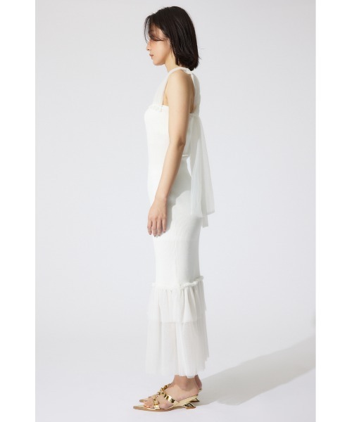 rienda(リエンダ)の「チュールレイヤードホルターニットワンピース 夏服 ホルターネック サマーニット(ワンピース・レディース・ブルー/ホワイト/ブラック・FREE)」の20枚目の写真