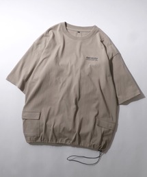 Side Pocket T-shirt/サイドポケット ドローコード オーバーサイズ 半袖Tシャツ