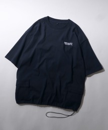 Side Pocket T-shirt/サイドポケット ドローコード オーバーサイズ 半袖Tシャツ