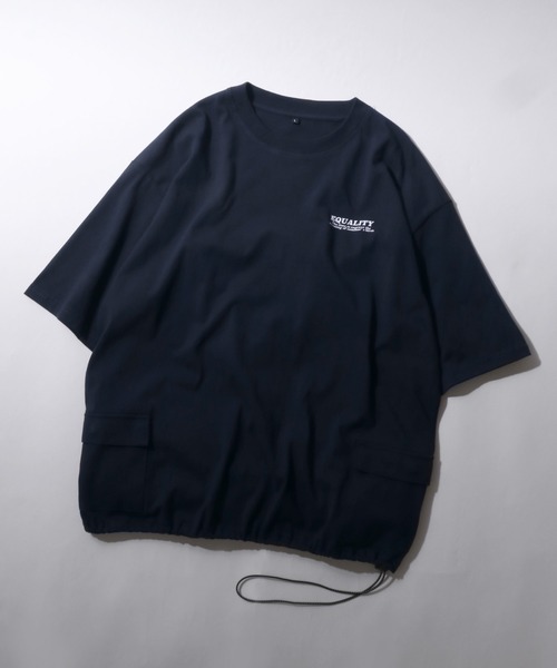 セール】Side Pocket T-shirt/サイドポケット ドローコード