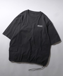 Side Pocket T-shirt/サイドポケット ドローコード オーバーサイズ 半袖Tシャツ