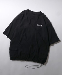 Side Pocket T-shirt/サイドポケット ドローコード オーバーサイズ 半袖Tシャツ