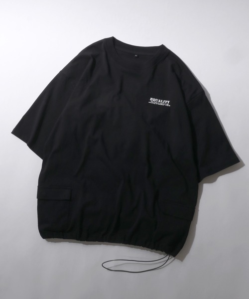 セール】Side Pocket T-shirt/サイドポケット ドローコード