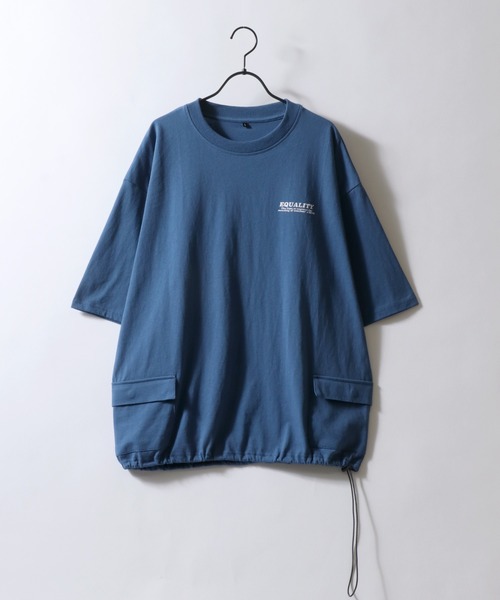 セール】Side Pocket T-shirt/サイドポケット ドローコード