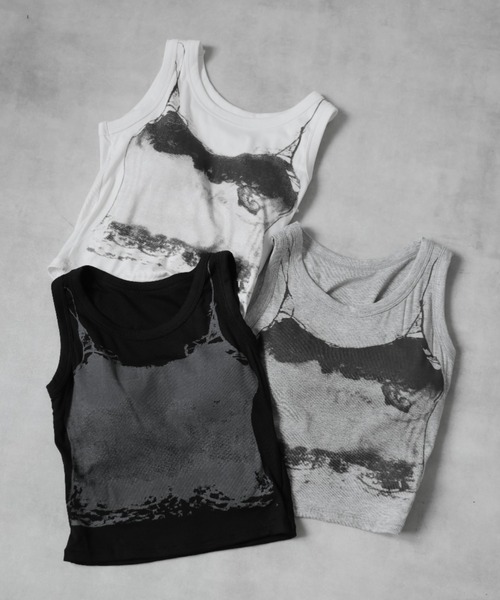Ulysses（ユリシス）の「【ブラトップ】カップ付きデザインタンクトップ（タンクトップ・レディース・ホワイト/ブラック/グレー・F）」の7枚目の写真