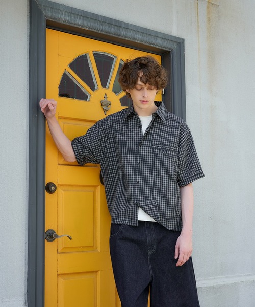 Regen Glanz（レーゲングランツ）の「cropped check shirt/クロップドチェックシャツ（シャツ/ブラウス・メンズ・グリーン/ブラック/ベージュ・LARGE/MEDIUM）」の11枚目の写真