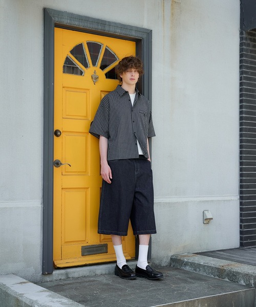 Regen Glanz（レーゲングランツ）の「cropped check shirt/クロップドチェックシャツ（シャツ/ブラウス・メンズ・グリーン/ブラック/ベージュ・LARGE/MEDIUM）」の8枚目の写真