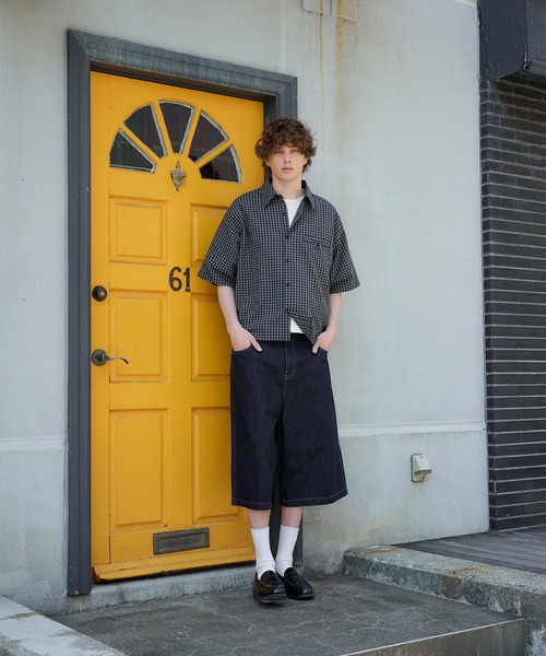 Regen Glanz（レーゲングランツ）の「cropped check shirt/クロップドチェックシャツ（シャツ/ブラウス・メンズ・グリーン/ブラック/ベージュ・LARGE/MEDIUM）」の7枚目の写真