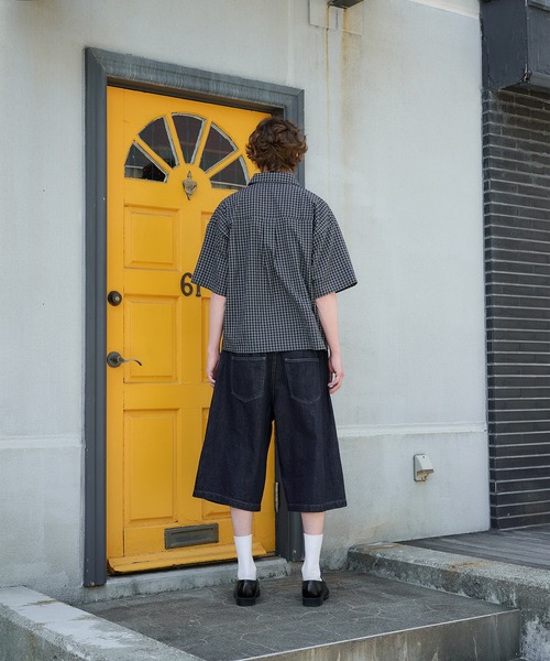 Regen Glanz（レーゲングランツ）の「cropped check shirt/クロップドチェックシャツ（シャツ/ブラウス・メンズ・グリーン/ブラック/ベージュ・LARGE/MEDIUM）」の5枚目の写真