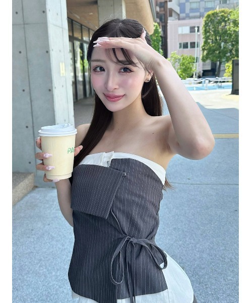 ラップデザインシャツベアトップ（その他トップス）｜Darich