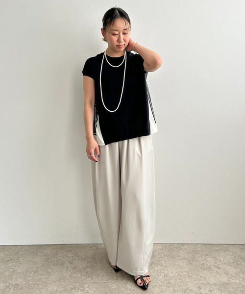 LHELBIE(レルビエ)の「スカーフドッキングニットトップス(ニット/セーター・レディース・ブラック/アイボリー・M)」の15枚目の写真