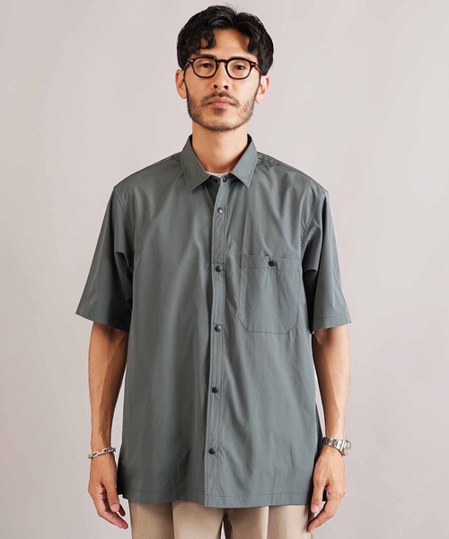 jiggys shop(ジギーズショップ)の「ポリエステルタフタ レギュラーカラー スナップボタン 半袖シャツ(シャツ/ブラウス・メンズ・チャコールグレー/ベージュ/ブラック/カーキ・SMALL/MEDIUM/LARGE/X-LARGE)」の21枚目の写真