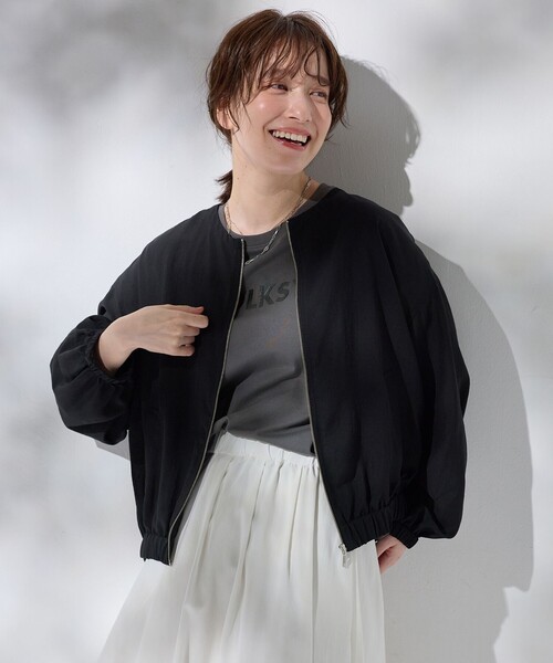 ANY(エニィ)の「シアーブルゾン(ブルゾン・レディース・ブラック系/アイボリー系・4)」の21枚目の写真