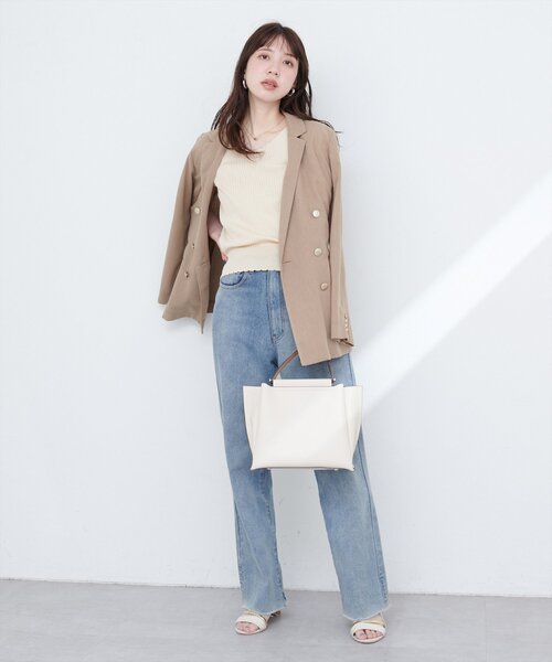 natural couture(ナチュラルクチュール)の「かぎ針風ちびスカラップフレンチリブニット(ニット/セーター・レディース・ブルー/アイボリー/ブラック/ブラウン・FREE)」の10枚目の写真