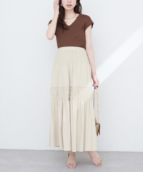 natural couture(ナチュラルクチュール)の「かぎ針風ちびスカラップフレンチリブニット(ニット/セーター・レディース・ブルー/アイボリー/ブラック/ブラウン・FREE)」の19枚目の写真