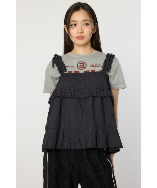 RODEO CROWNS WIDE BOWL（ロデオクラウンズワイドボウル）の「2WAYフリルキャミソール（その他トップス・レディース・ブラック/オフホワイト/ブルー・FREE）」の4枚目の写真