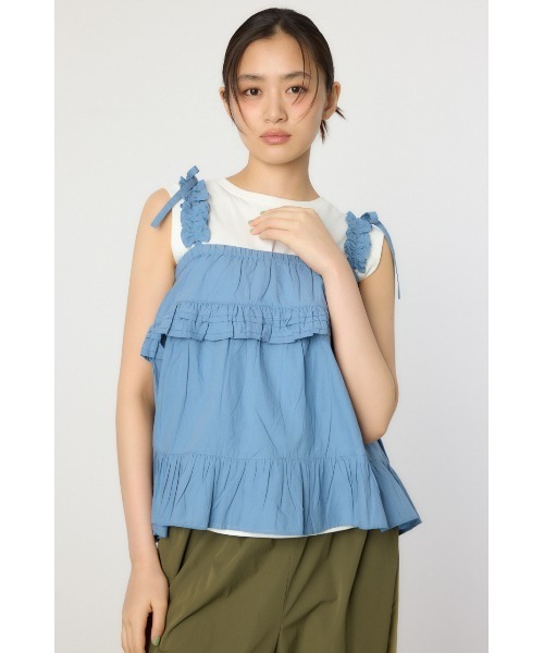 RODEO CROWNS WIDE BOWL（ロデオクラウンズワイドボウル）の「2WAYフリルキャミソール（その他トップス・レディース・ブラック/オフホワイト/ブルー・FREE）」の16枚目の写真