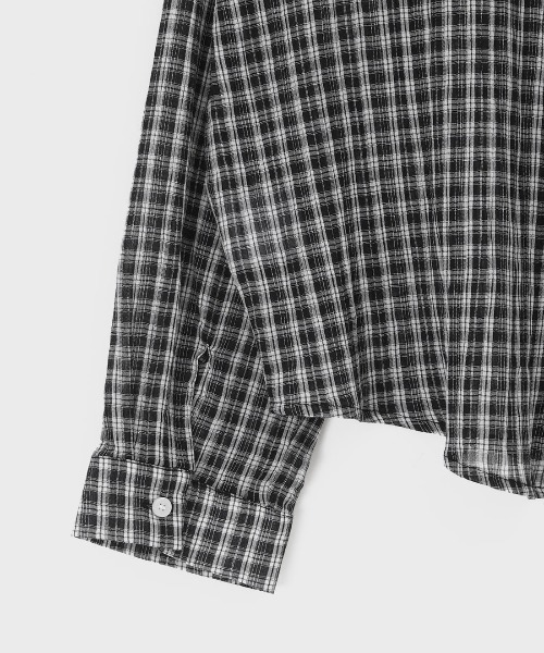 BLACKUP（ブラックアップ）の「[MADE] シュロットチェックサマールーズフィットフードシャツ（シャツ/ブラウス・レディース・ブラック/ネイビー・FREE）」の17枚目の写真