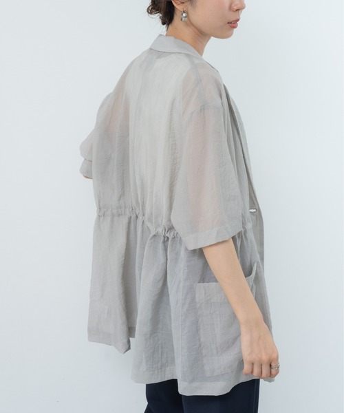 refinedworks（リファインドワークス）の「【refinedworks】ナチュラルな透け感の サマージャケット（テーラードジャケット・レディース・グレー/ブラウン/ブラック・FREE）」の9枚目の写真