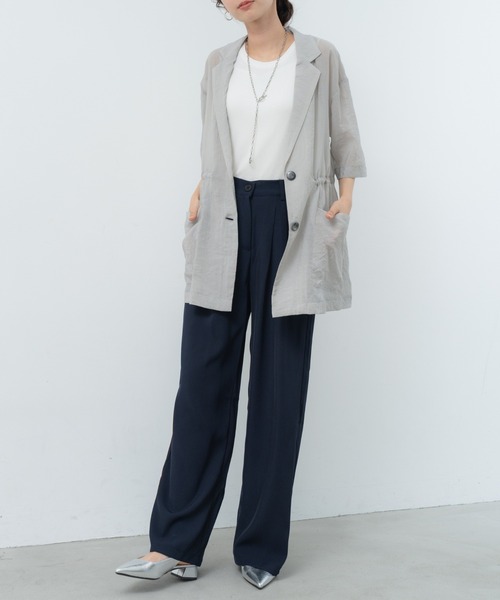 refinedworks（リファインドワークス）の「【refinedworks】ナチュラルな透け感の サマージャケット（テーラードジャケット・レディース・グレー/ブラウン/ブラック・FREE）」の17枚目の写真