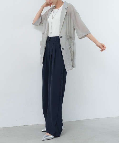 refinedworks（リファインドワークス）の「【refinedworks】ナチュラルな透け感の サマージャケット（テーラードジャケット・レディース・グレー/ブラウン/ブラック・FREE）」の18枚目の写真