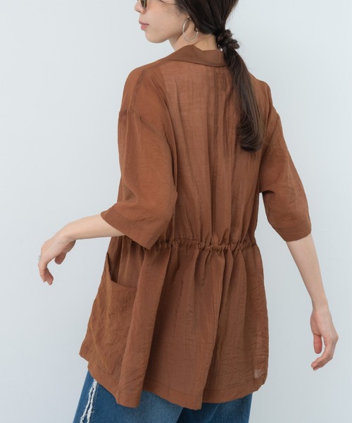 refinedworks（リファインドワークス）の「【refinedworks】ナチュラルな透け感の サマージャケット（テーラードジャケット・レディース・グレー/ブラウン/ブラック・FREE）」の5枚目の写真