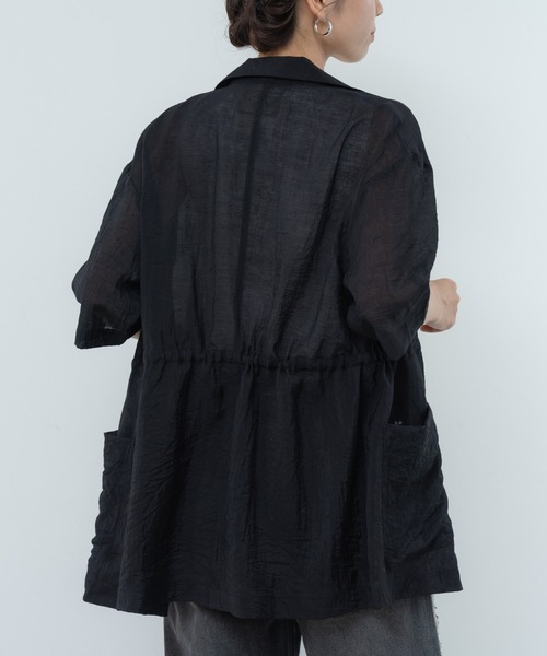 refinedworks（リファインドワークス）の「【refinedworks】ナチュラルな透け感の サマージャケット（テーラードジャケット・レディース・グレー/ブラウン/ブラック・FREE）」の13枚目の写真