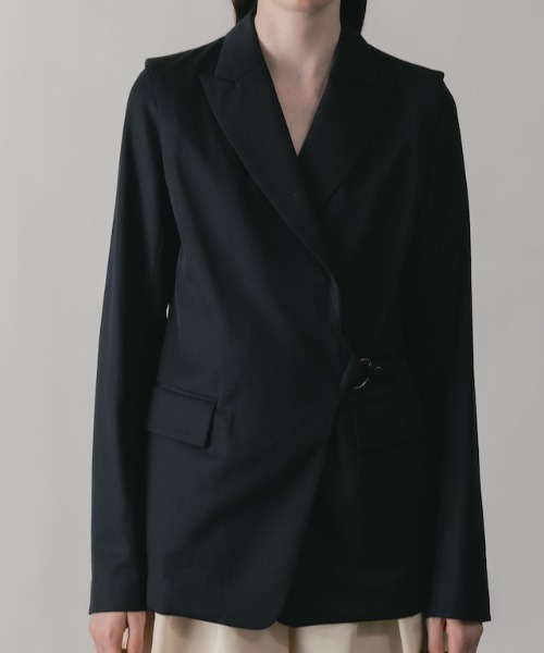 CINOH(チノ)の「SUMMER WOOL JACKET(テーラードジャケット・レディース・ブラック・36)」の3枚目の写真