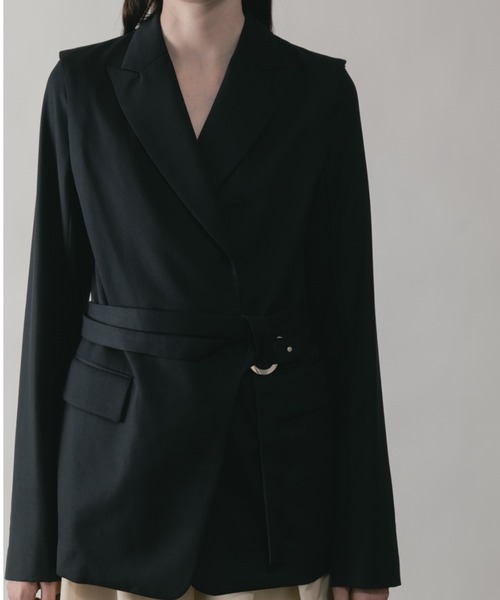 CINOH(チノ)の「SUMMER WOOL JACKET(テーラードジャケット・レディース・ブラック・36)」の8枚目の写真