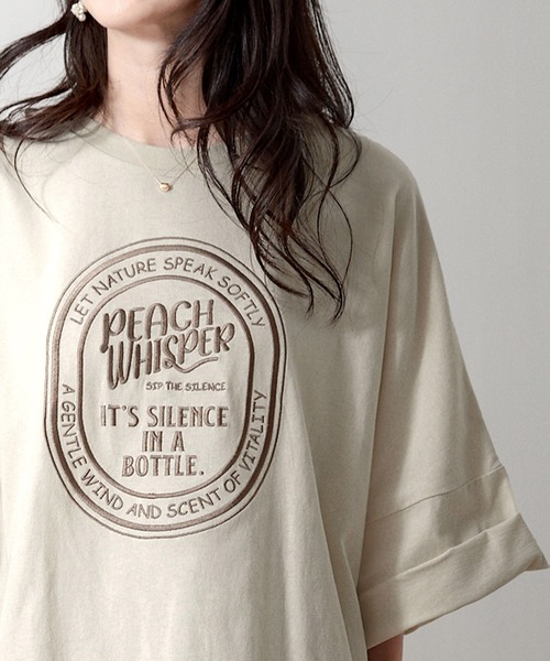 2WAY グラフィック刺繍 オーバーサイズ半袖Tシャツ MONO-MART