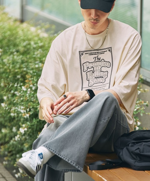 START EXCEED END◆レトロモダンストリートTシャツ 送無料 2色 前後2WAY フロントデザイン/バックデザイン グラフィック刺繍