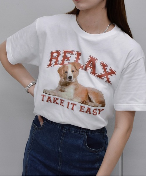 spiritoso(スピリトーゾ)の「【spiritoso】RELAX シートプリントTシャツ(Tシャツ/カットソー・レディース・ブラック/オートミール/ホワイト・LARGE/MEDIUM)」の4枚目の写真