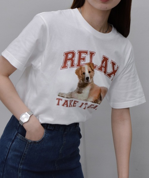 spiritoso(スピリトーゾ)の「【spiritoso】RELAX シートプリントTシャツ(Tシャツ/カットソー・レディース・ブラック/オートミール/ホワイト・LARGE/MEDIUM)」の6枚目の写真
