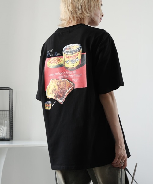 Girly Doll(ガーリードール)の「バックプリントオーバーTシャツ(Tシャツ/カットソー・レディース・ブラック/ホワイト・S/M/L/XL)」の1枚目の写真