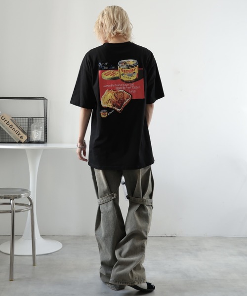 Girly Doll(ガーリードール)の「バックプリントオーバーTシャツ(Tシャツ/カットソー・レディース・ブラック/ホワイト・S/M/L/XL)」の3枚目の写真