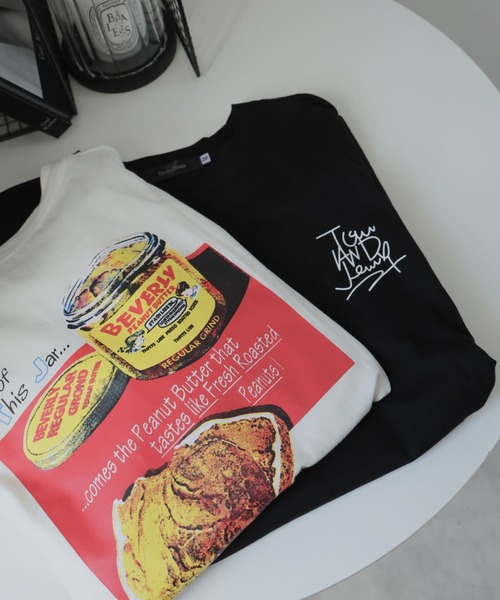 Girly Doll(ガーリードール)の「バックプリントオーバーTシャツ(Tシャツ/カットソー・レディース・ブラック/ホワイト・S/M/L/XL)」の5枚目の写真