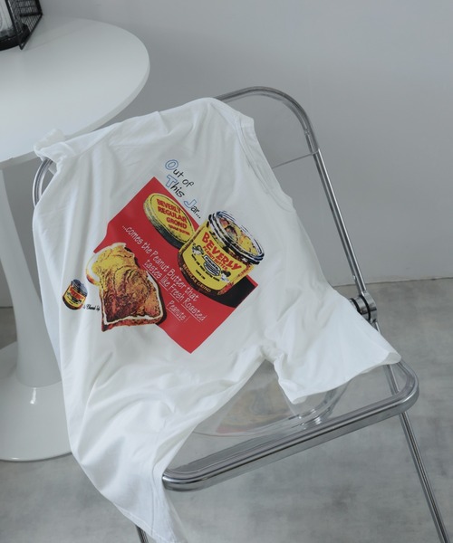 Girly Doll(ガーリードール)の「バックプリントオーバーTシャツ(Tシャツ/カットソー・レディース・ブラック/ホワイト・S/M/L/XL)」の17枚目の写真