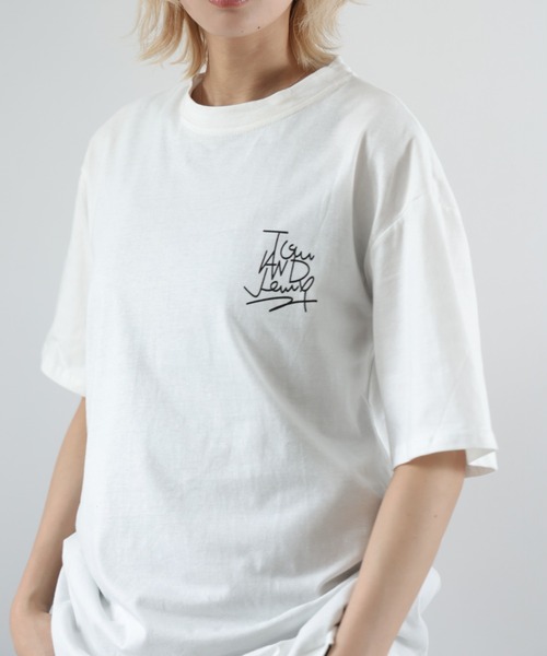 Girly Doll(ガーリードール)の「バックプリントオーバーTシャツ(Tシャツ/カットソー・レディース・ブラック/ホワイト・S/M/L/XL)」の7枚目の写真
