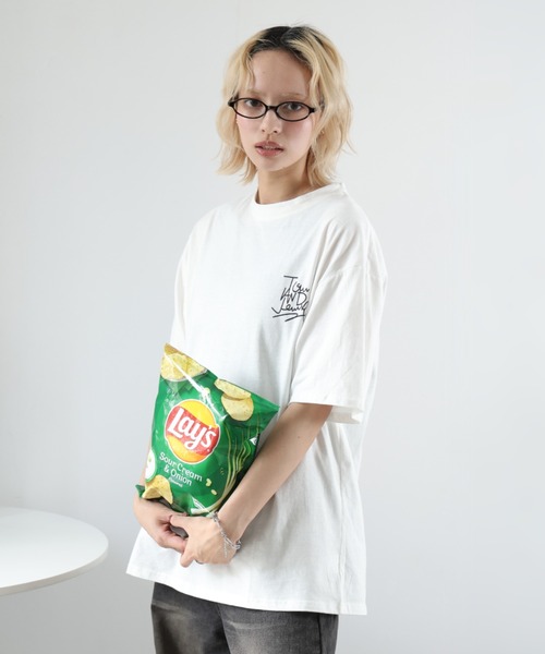 Girly Doll(ガーリードール)の「バックプリントオーバーTシャツ(Tシャツ/カットソー・レディース・ブラック/ホワイト・S/M/L/XL)」の10枚目の写真