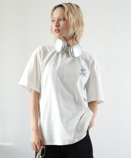 Girly Doll(ガーリードール)の「バックプリントオーバーTシャツ(Tシャツ/カットソー・レディース・ブラック/ホワイト・S/M/L/XL)」の14枚目の写真