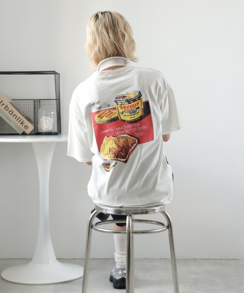 Girly Doll(ガーリードール)の「バックプリントオーバーTシャツ(Tシャツ/カットソー・レディース・ブラック/ホワイト・S/M/L/XL)」の16枚目の写真