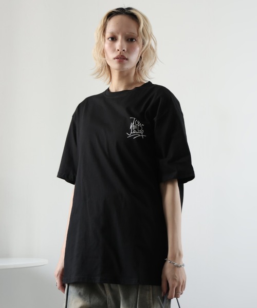 Girly Doll(ガーリードール)の「バックプリントオーバーTシャツ(Tシャツ/カットソー・レディース・ブラック/ホワイト・S/M/L/XL)」の20枚目の写真