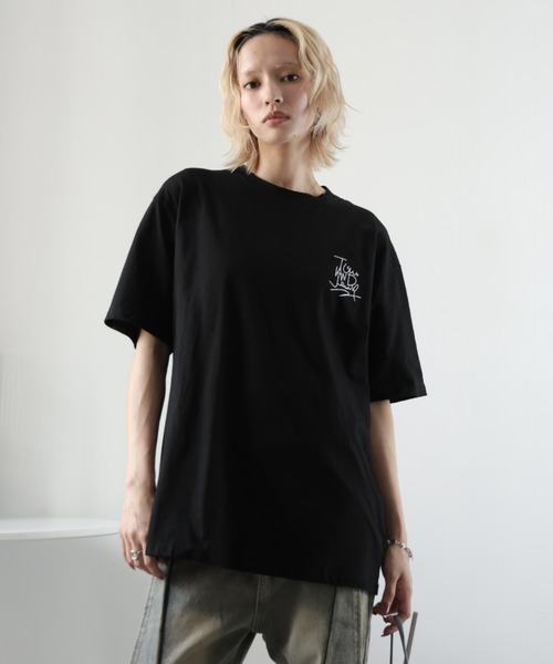 Girly Doll(ガーリードール)の「バックプリントオーバーTシャツ(Tシャツ/カットソー・レディース・ブラック/ホワイト・S/M/L/XL)」の22枚目の写真