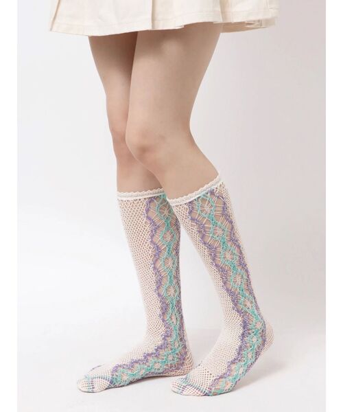 merry jenny（メリージェニー）の「トーションソックス（ソックス/靴下・レディース・アイボリー/ブラック/ピンク・FREE）」の7枚目の写真