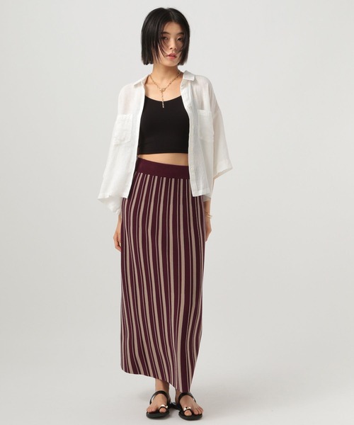 BAYFLOW(ベイフロー)の「リネンクロップド半袖シャツ(シャツ/ブラウス・レディース・ライトイエロー/チャコール/グレー/レッド/オフホワイト・FREE)」の19枚目の写真